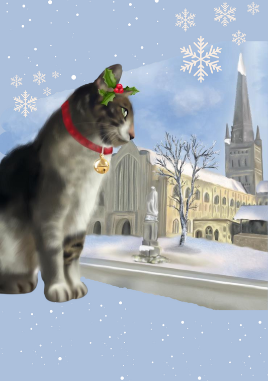 Budge the Cathedral Cat Luxury Christmas Cards (5 Pack)